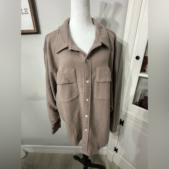 PINK Victoria's Secret Tops - PINK - VS -Button-Up Shirt in Taupe